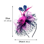 Feather Flower Fascinator Hat | Floral Mesh Headband | 36 Colors