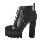 Platform Ankle Boots | Lace-Up Flock | 3" Platform