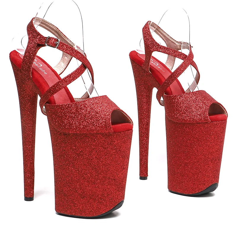 9-Inch Glitter Platform Sandals