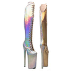 26cm Thigh-High Platform Boots - Lace-Up Dance Boots