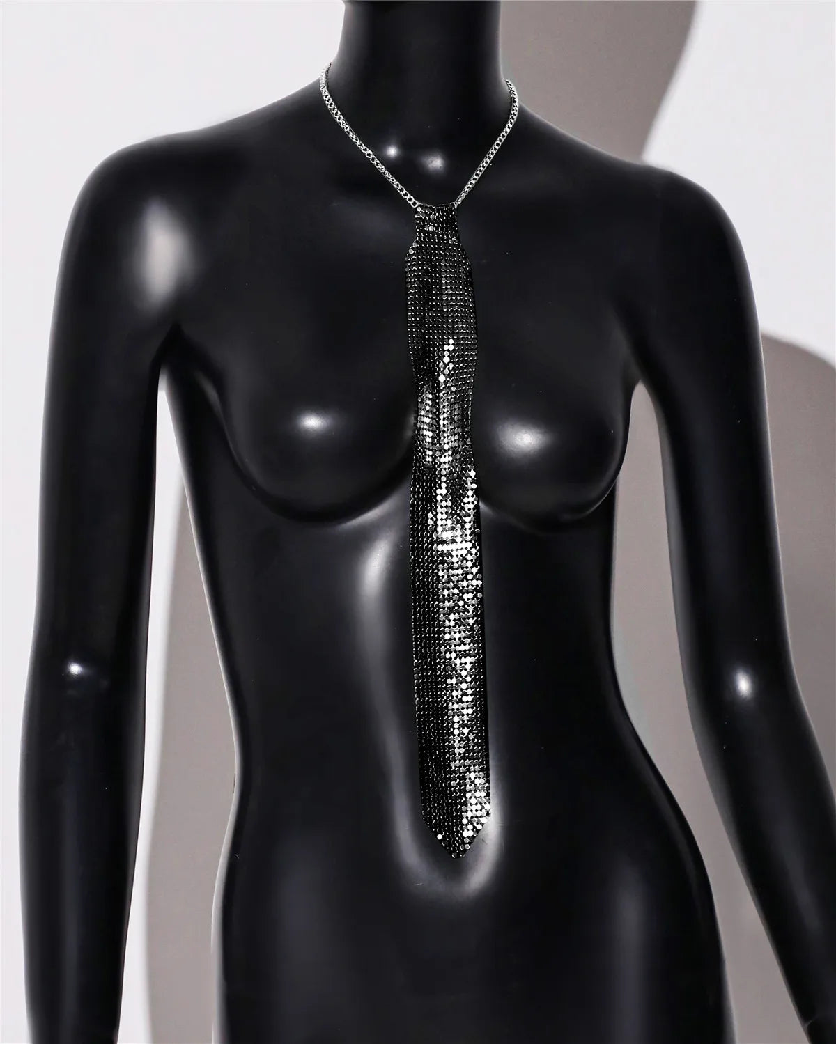Rhinestone Crystal Neck Tie Necklace - Luxury Diamond Collar