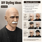 Elderly Character Mask | White Moustache