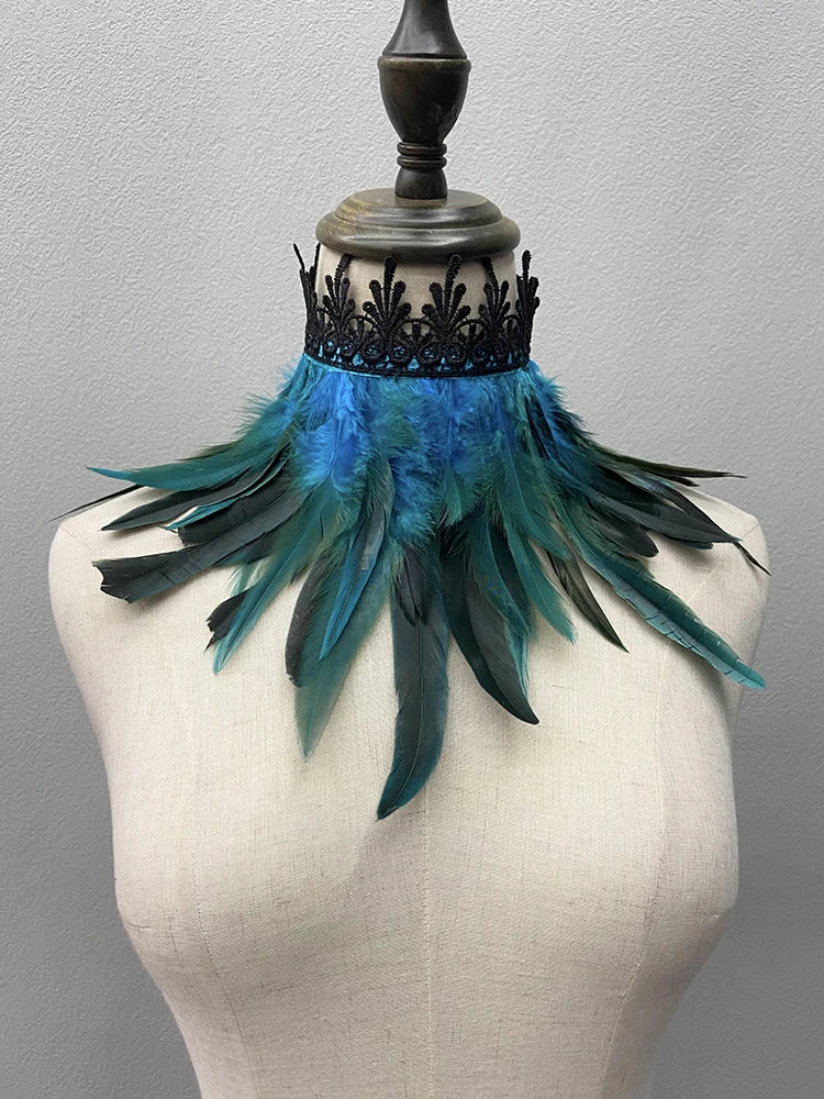 Feather Collar | Lace Choker Detail