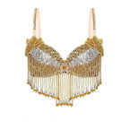 Beaded Coin Tassel Belly Dance Bra | Adjustable | Belly Dance & Stage | One Size