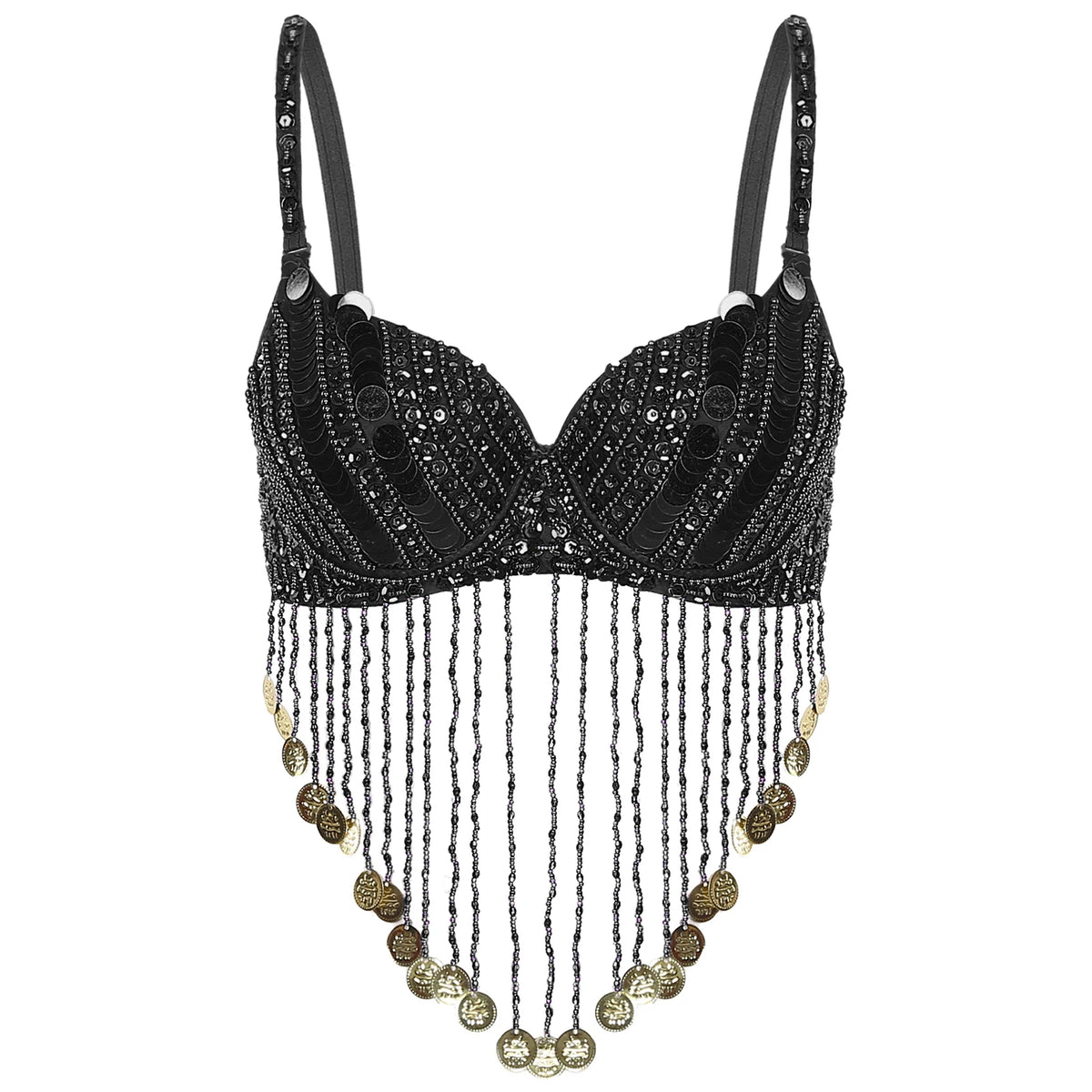 Sequin & Beaded Tassel Bra | Belly Dance & Festival Top | 7 Colours