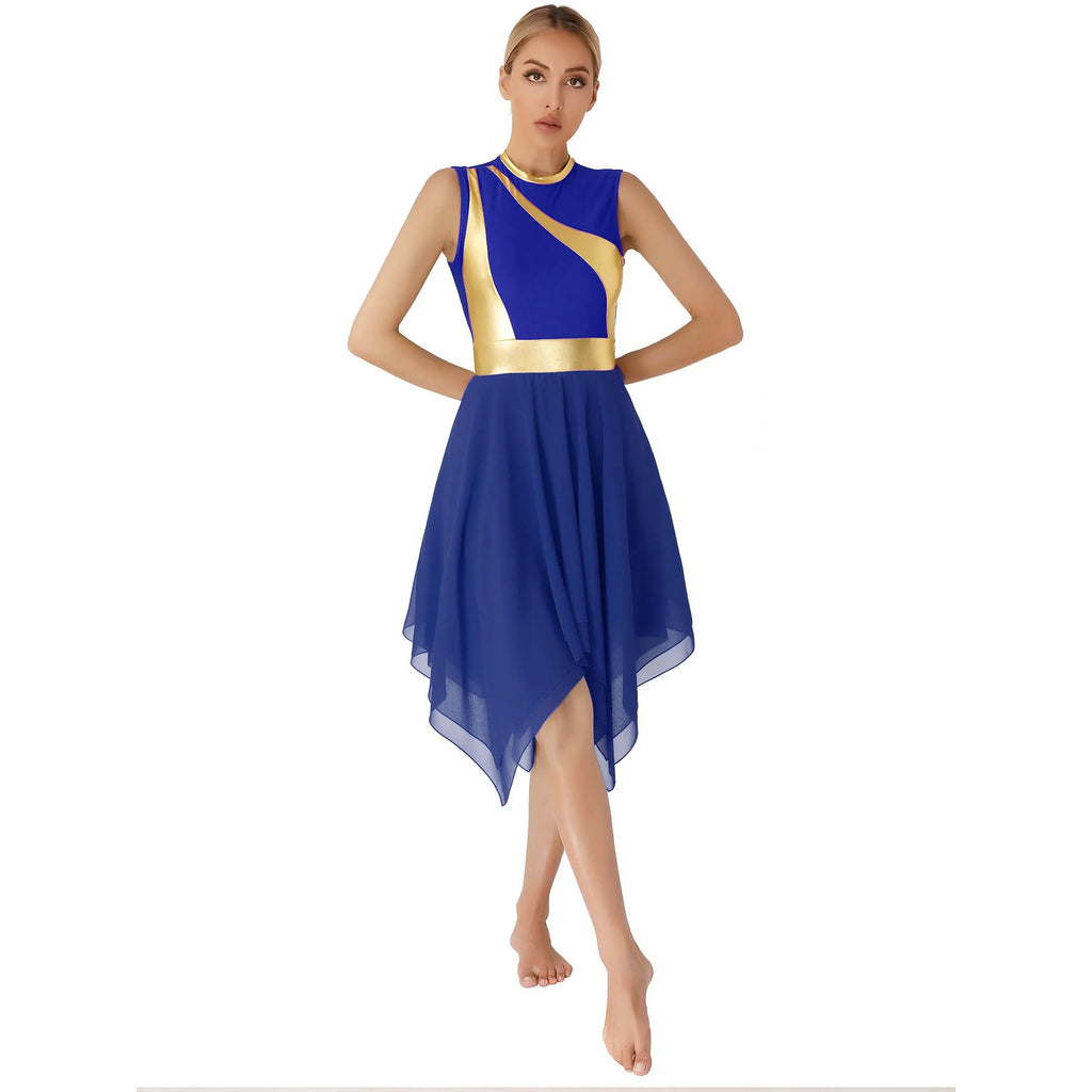 Lyrical Praise Dance Dress | Asymmetric Hem | Multi-Color
