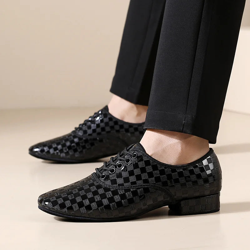 Men’s Dance Shoes | Black Checkerboard