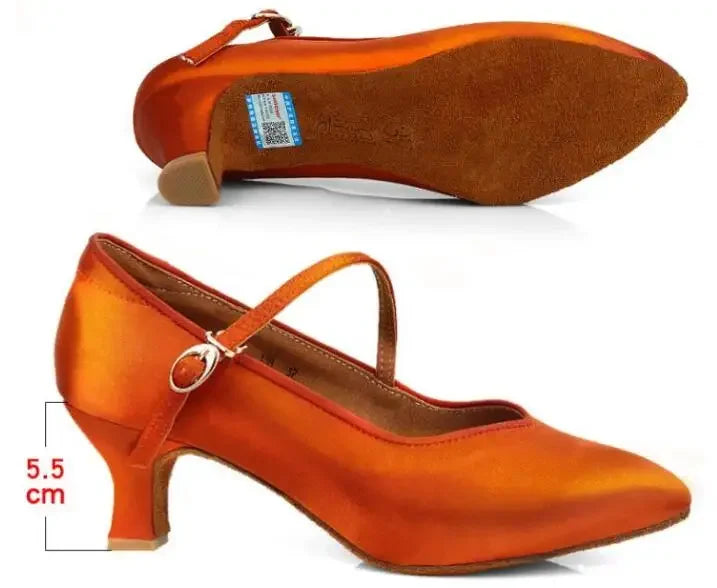 Satin Ballroom Dance Shoes | Closed Toe | 5.5cm & 7.5cm Heel
