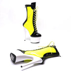 7-Inch Patent Ankle Boots - Lace-Up Dance Boots