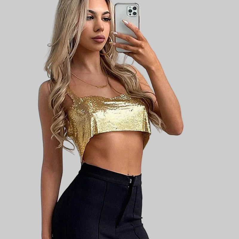 Rhinestone Diamond Corset Crop Top