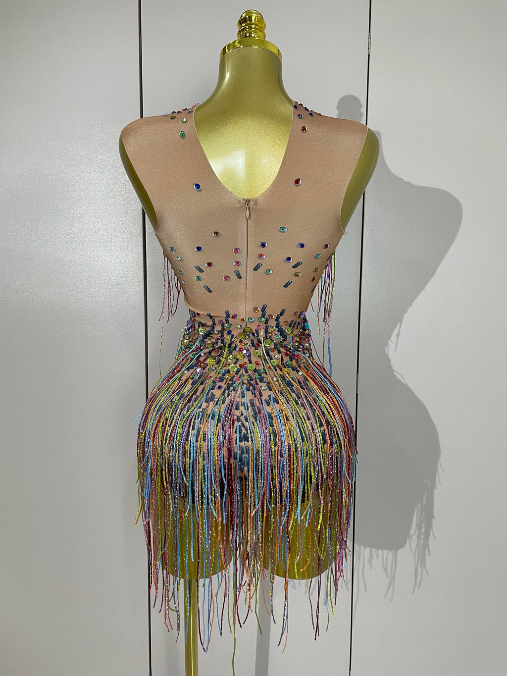 Rhinestone Sequin Tassel Bodysuit | Colorful | XS–XL