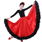 Girls Flamenco Ruffle Skirt | Red & Black | Ages 3-10