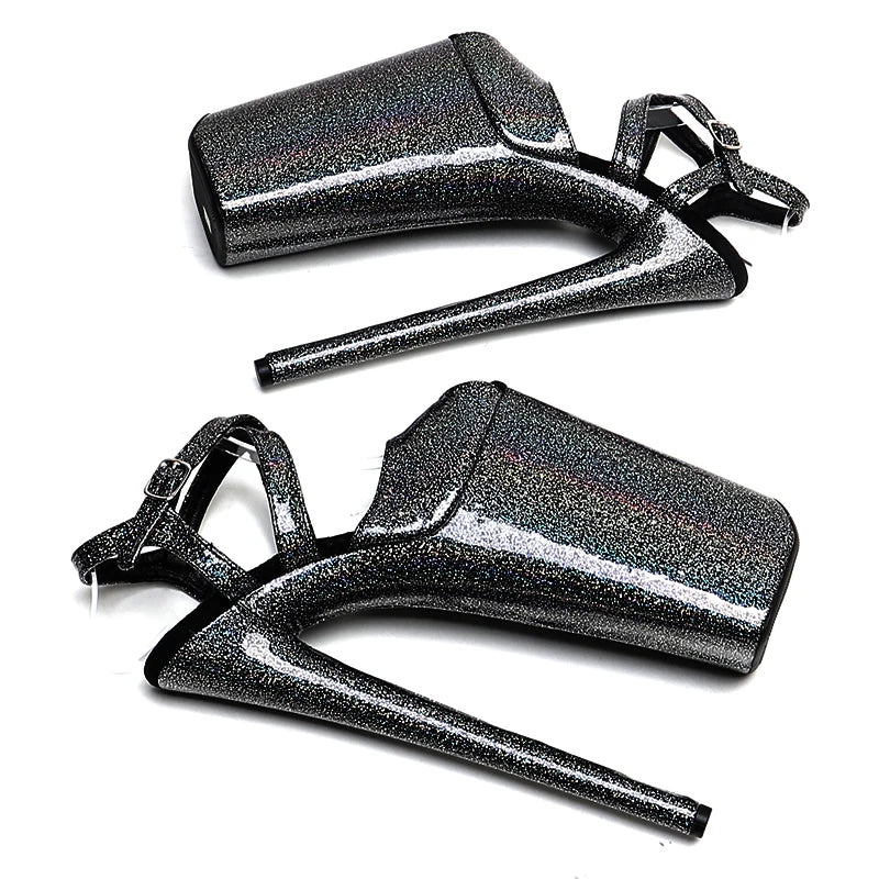10-Inch Glitter Platform Heels - Ultra High Exotic Dance Sandals