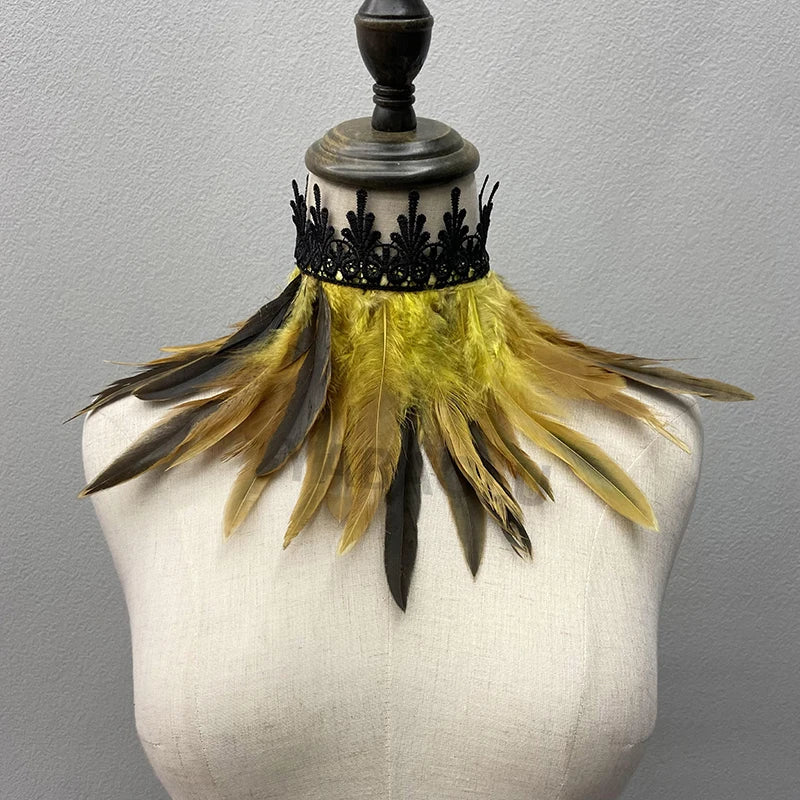 Feather Collar | Lace Choker Detail