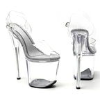 8-Inch Transparent Platform Sandals - Slip-On Heels
