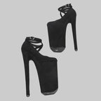 10-Inch Platform Pole Dance Heels - Suede Exotic Dancer Sandals