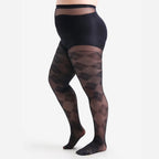 Plus Size Diamond Grid Sheer Tights | 20D High-Waist Pantyhose | 1XL–4XL