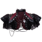 Gothic Lace & Faux Leather Bolero | Chains & Rivets | Steampunk Jacket