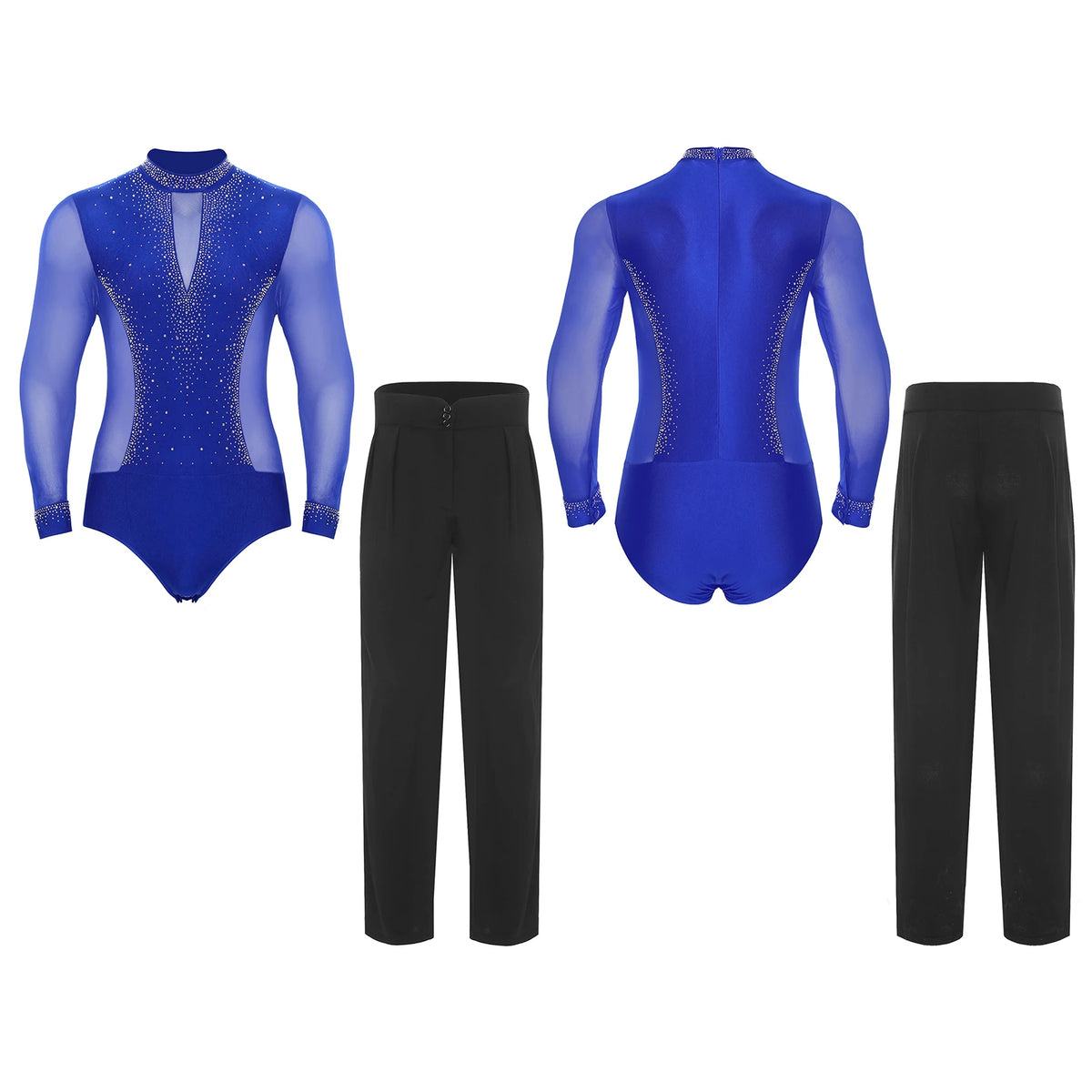 Men’s Latin Outfit | Rhinestone Mesh