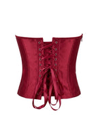 Burgundy Satin Corset Top | Side Zip | Hourglass Shaping