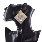 Square Rhinestone Stud Earrings | Geometric | 7 Colors
