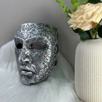 Silver Full-Face Resin Mask | Textured & Smooth | Cosplay