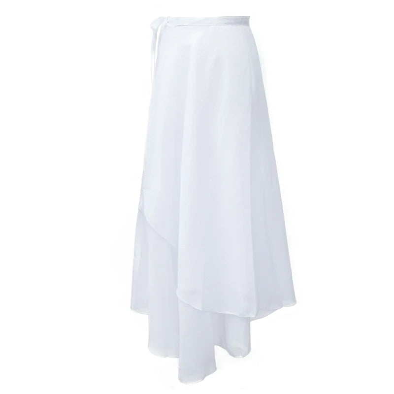 Women's Chiffon Wrap Ballet Skirt | Asymmetric Hem | 6 Colors | 82 cm