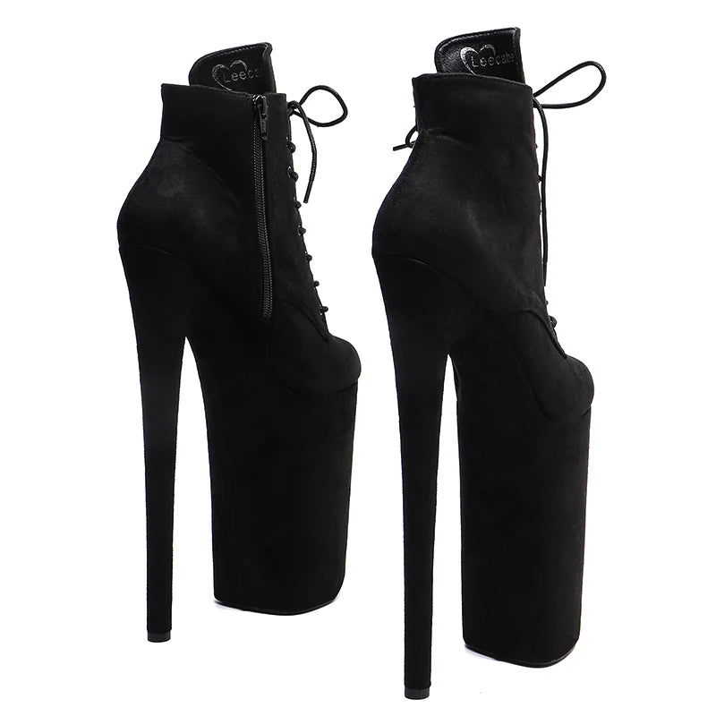 10-Inch Suede Ankle Boots - Lace-Up Dance Boots