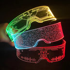 LED Acrylic Visor Glasses | 12-Mode Light-Up Rave Eyewear