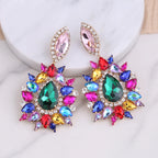 Rhinestone Drop Earrings | Clip or Pin