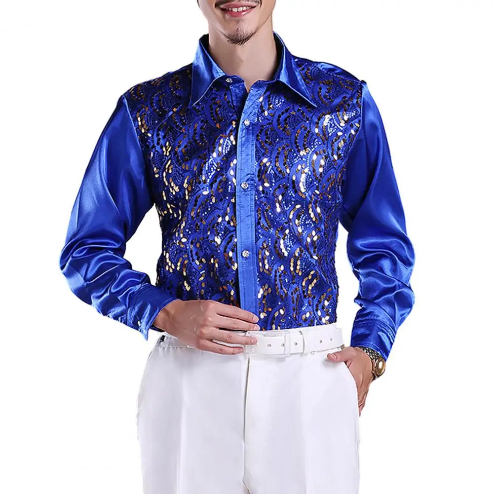 Men's Sequin Shirt | Embellished Stage Shine