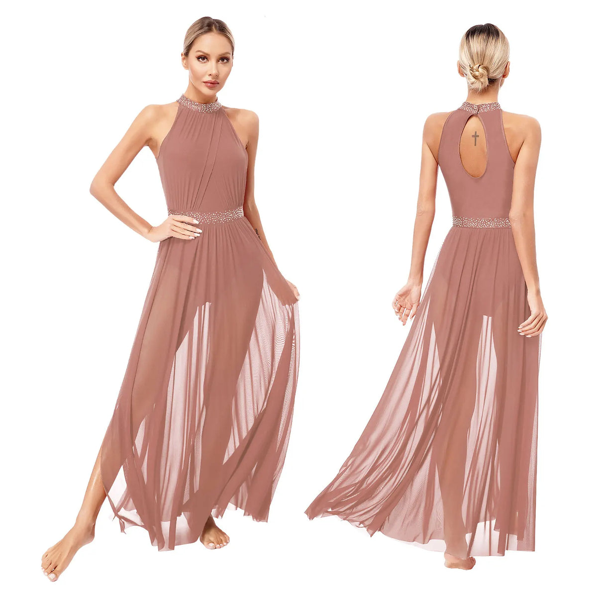 Lyrical Dance Dress | Split Mesh Skirt