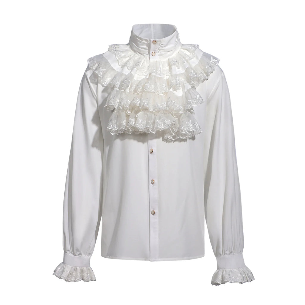 Victorian Ruffle Shirt | Stand Collar | Steampunk