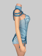 Blue Rhinestone Bodysuit - Sparkly High-Stretch Performance Wear for Dancers & Performers