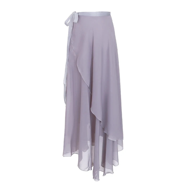 Women's Chiffon Wrap Ballet Skirt | Asymmetric Hem | 6 Colors | 82 cm