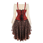 Steampunk Corset Dress | 3-Piece Set | 9 Colors | S-XXXL