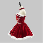 Santa Mini Dress Costume Set | Fur Trim Velvet | Christmas & Cosplay