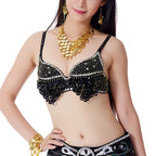 Sequin Coin Fringe Belly Dance Bra | Push-Up Underwire | One Size
