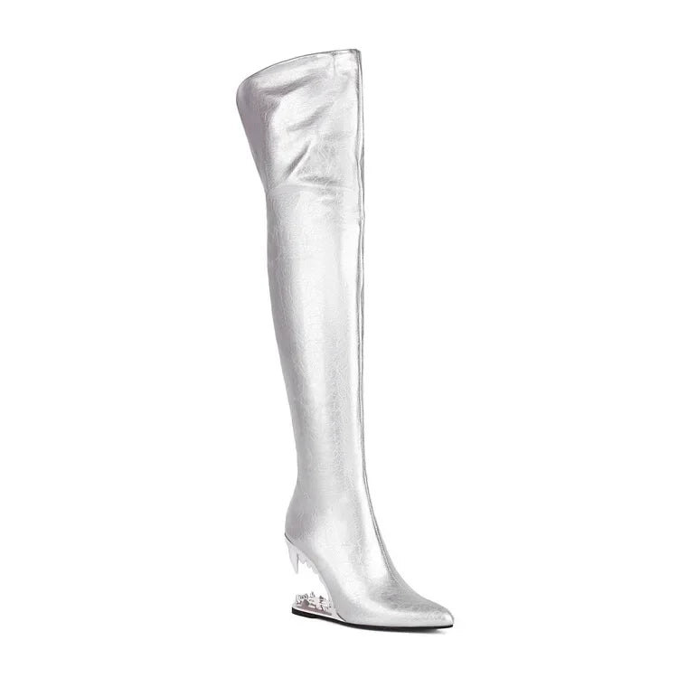 Tiger Heel Over-the-Knee Boots | 10.5cm Stage Heel
