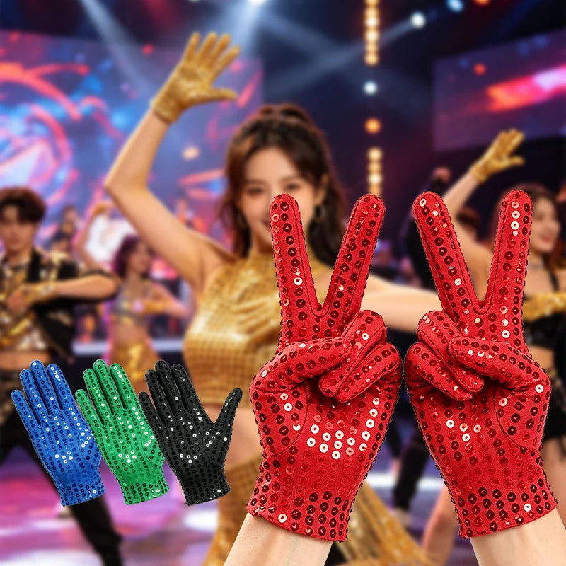 Sequin Dance Gloves | Stage Sparkle