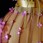 Pink Floral Stage Dress | Rhinestones