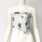 Metal Sequin Bandage Tube Top Off-Shoulder