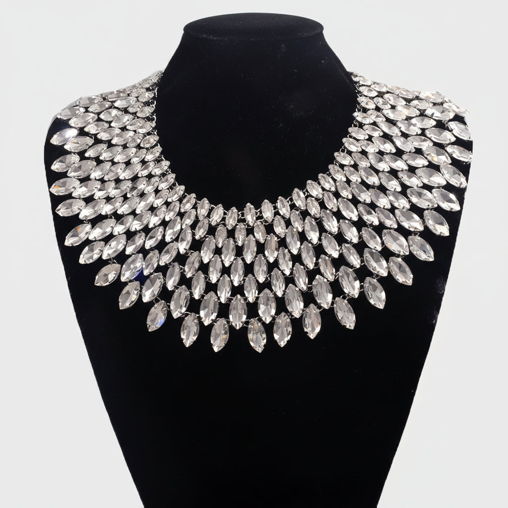 7-Layer Crystal Cascade Necklace - Statement Performance Jewelry