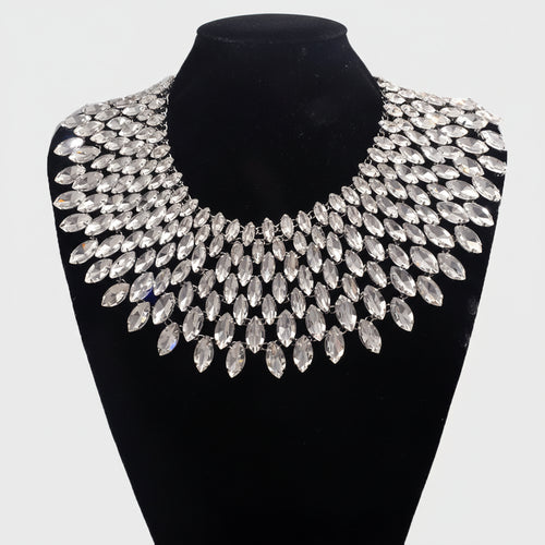 7-Layer Crystal Cascade Necklace - Statement Performance Jewelry
