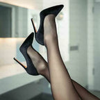 Velvet Stiletto Pump | Pointed Toe | Slip-On