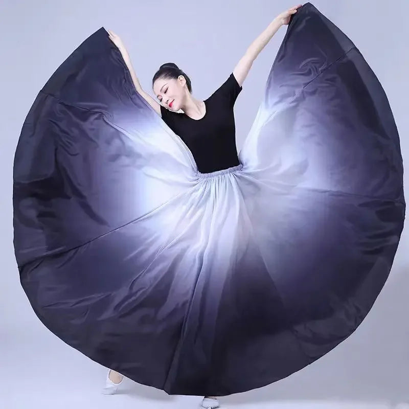 Flamenco Dance Skirt | Gradient Satin | 180–720 Degree | 9 Colors