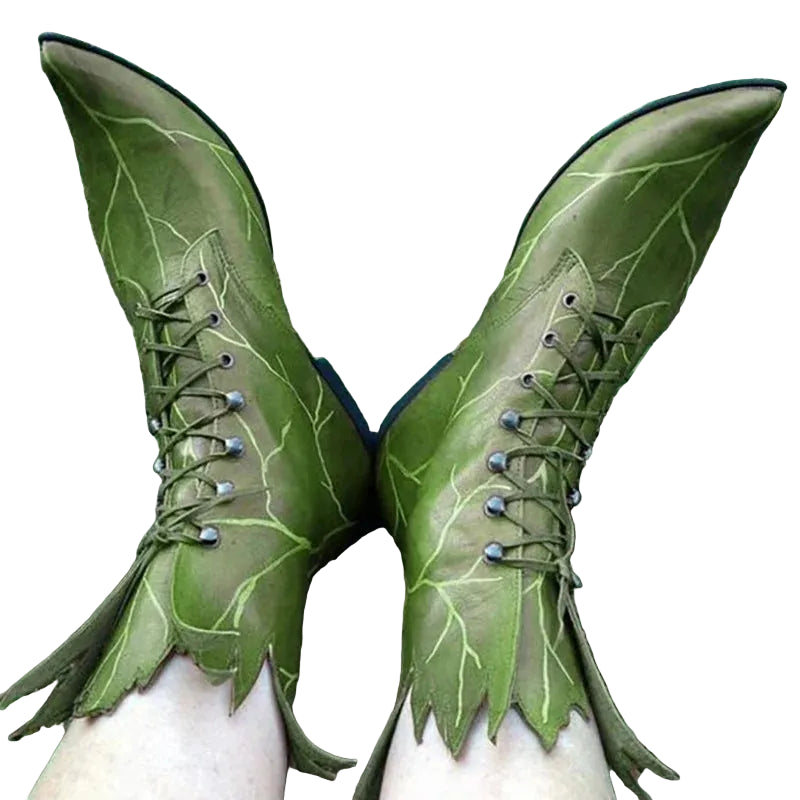Fantasy Elf Leaf Boots | Fairy & Witch | Medieval Costume