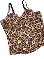 Leopard Print Rhinestone Bustier | Stage Corset Top