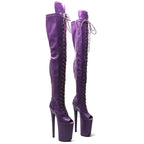 Matte Open-Toe Platform Pole Dance Boots – 9-Inch High Heel Stage Shoes