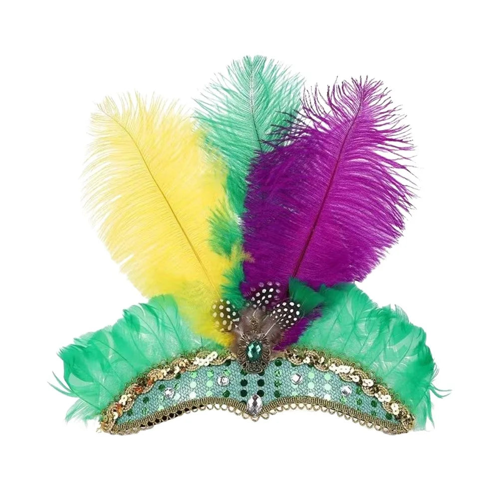 Showgirl Headpiece | Feather Fan Crown